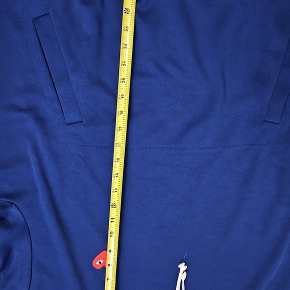 Comme des Garcons Blue Hoodie with Red Heart Patch - Picture 6 of 8